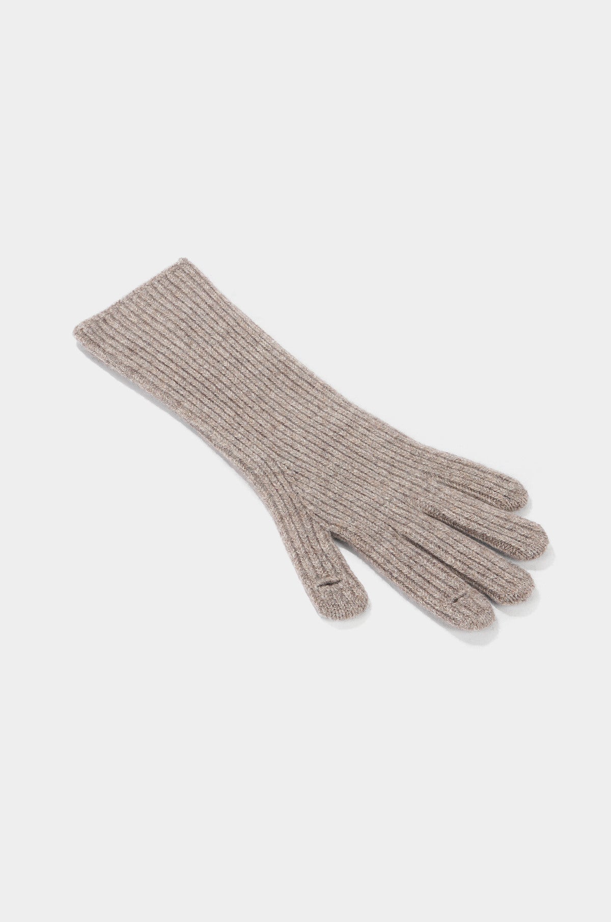CASHMERE BLEND RIBBED GLOVES