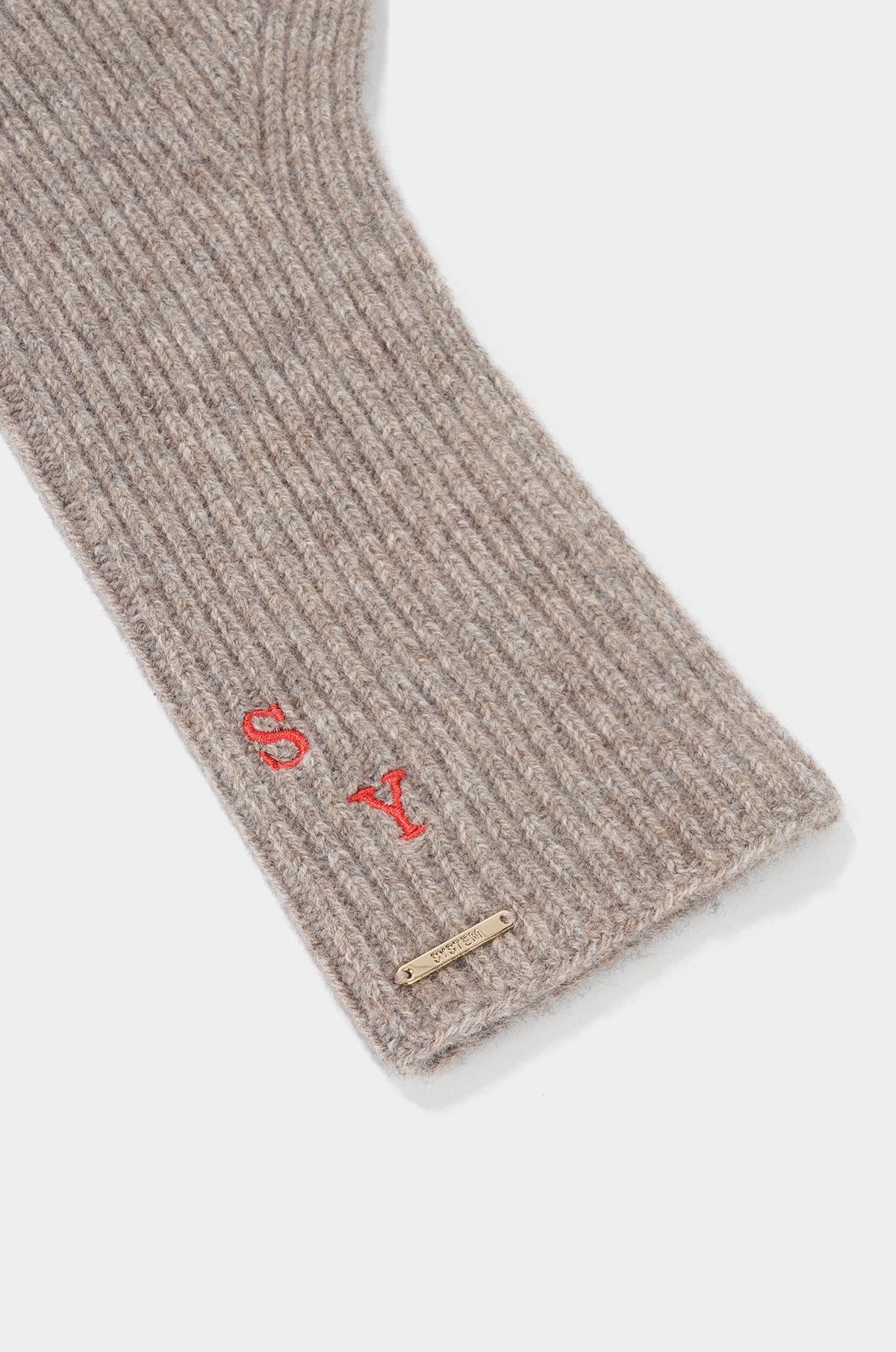 CASHMERE BLEND RIBBED GLOVES