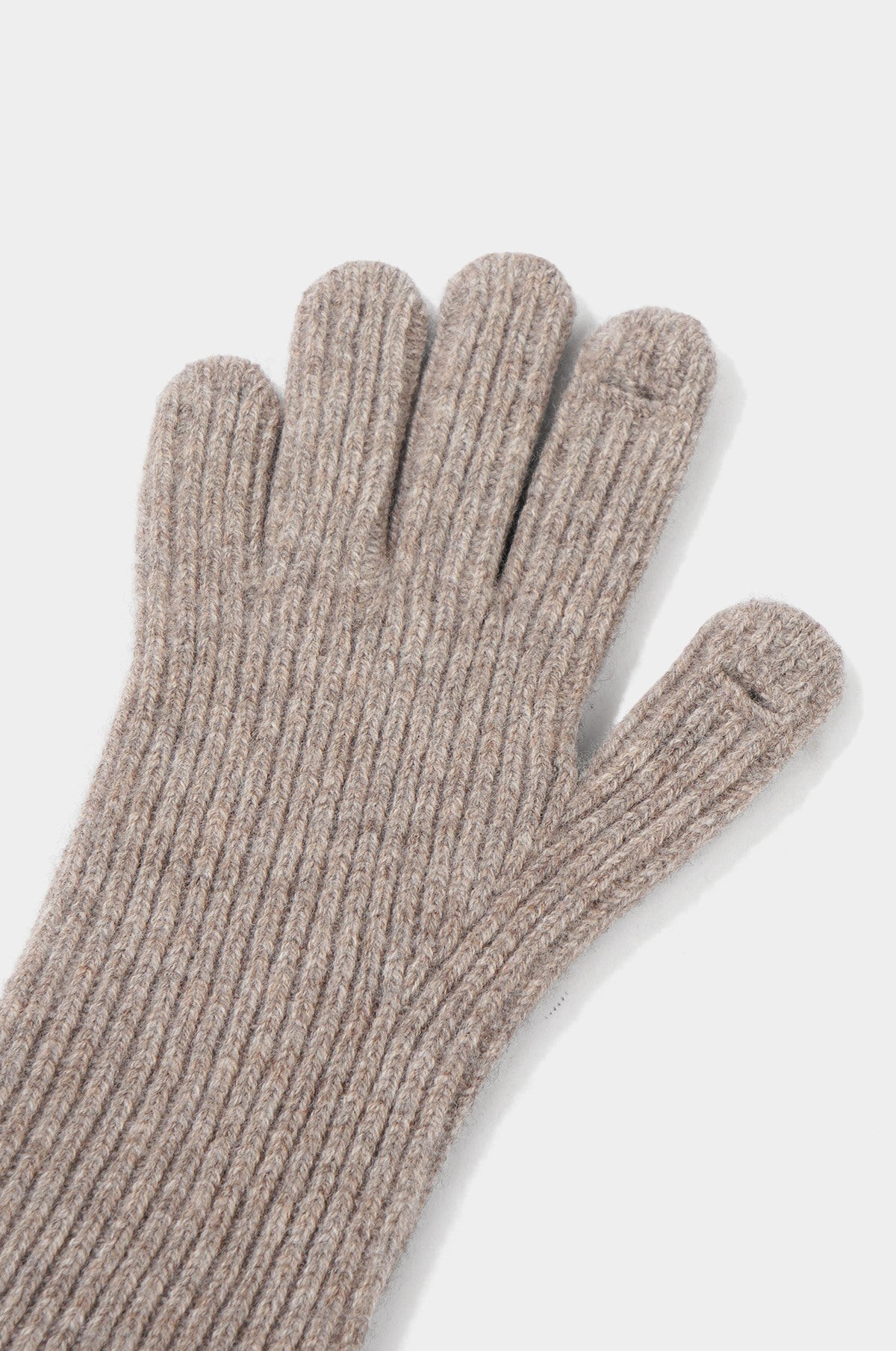 CASHMERE BLEND RIBBED GLOVES
