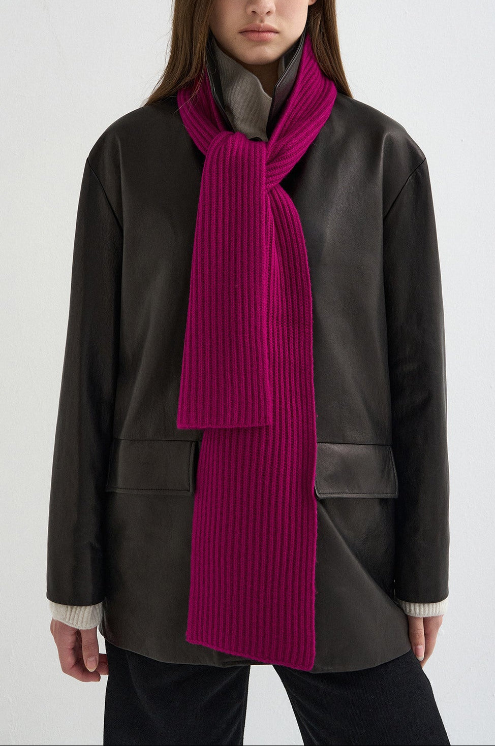 LAMBSWOOL BLEND RIBBED SCARF