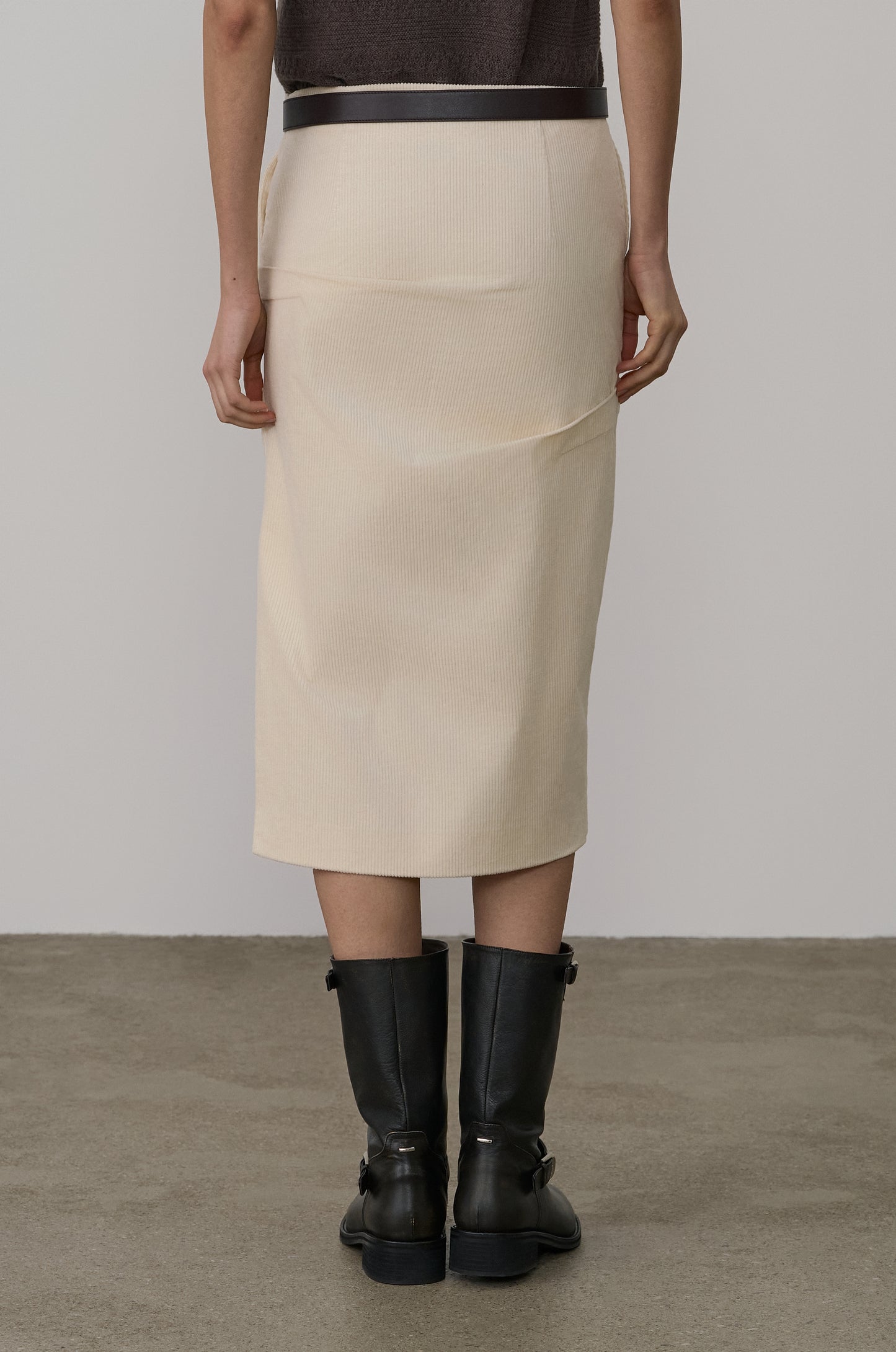 Washed Leather Mid-Calf Boots
