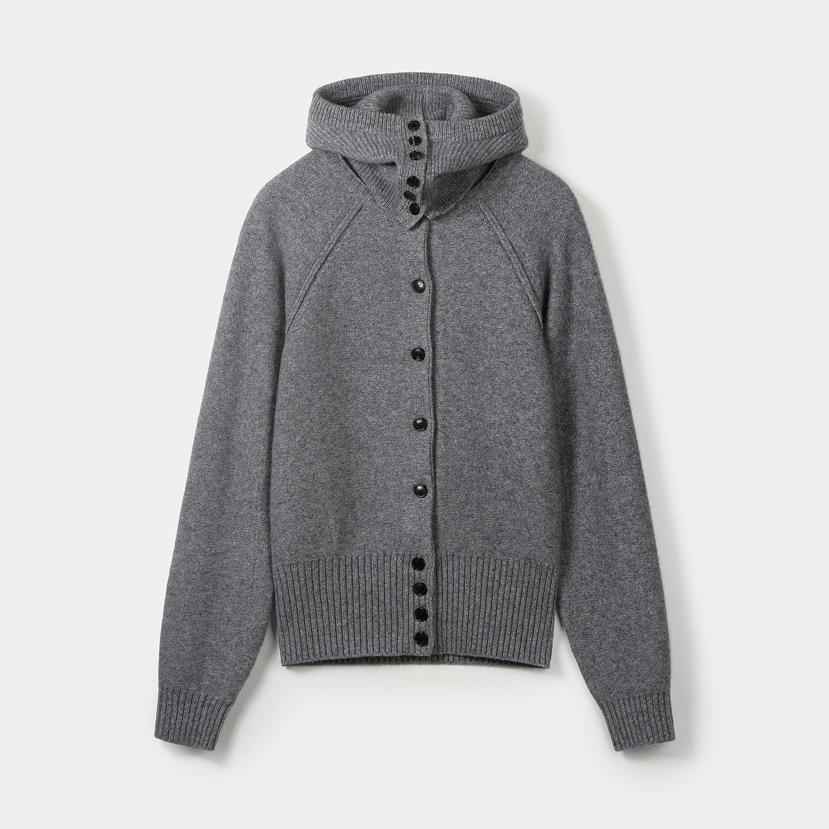 BALACLAVA HOODED KNIT CARDIGAN