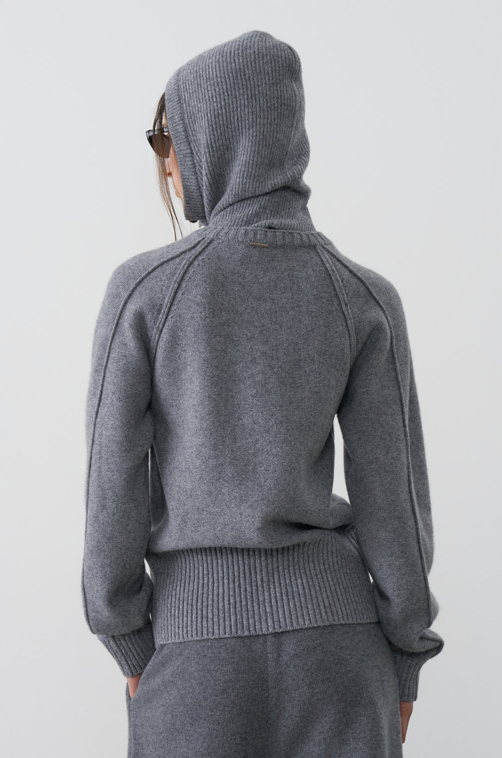BALACLAVA HOODED KNIT CARDIGAN