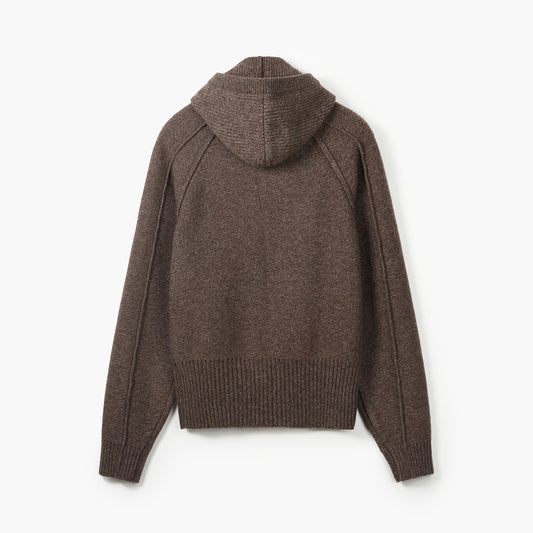 BALACLAVA HOODED KNIT CARDIGAN
