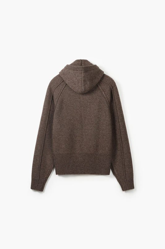 BALACLAVA HOODED KNIT CARDIGAN