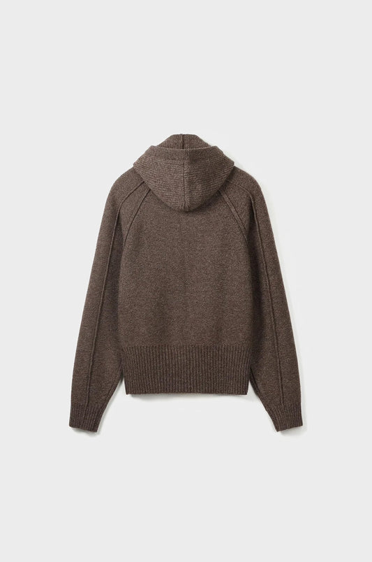 BALACLAVA HOODED KNIT CARDIGAN