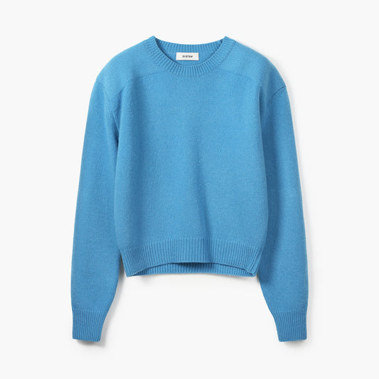 CONTRAST PANEL CREW-NECK KNIT TOP