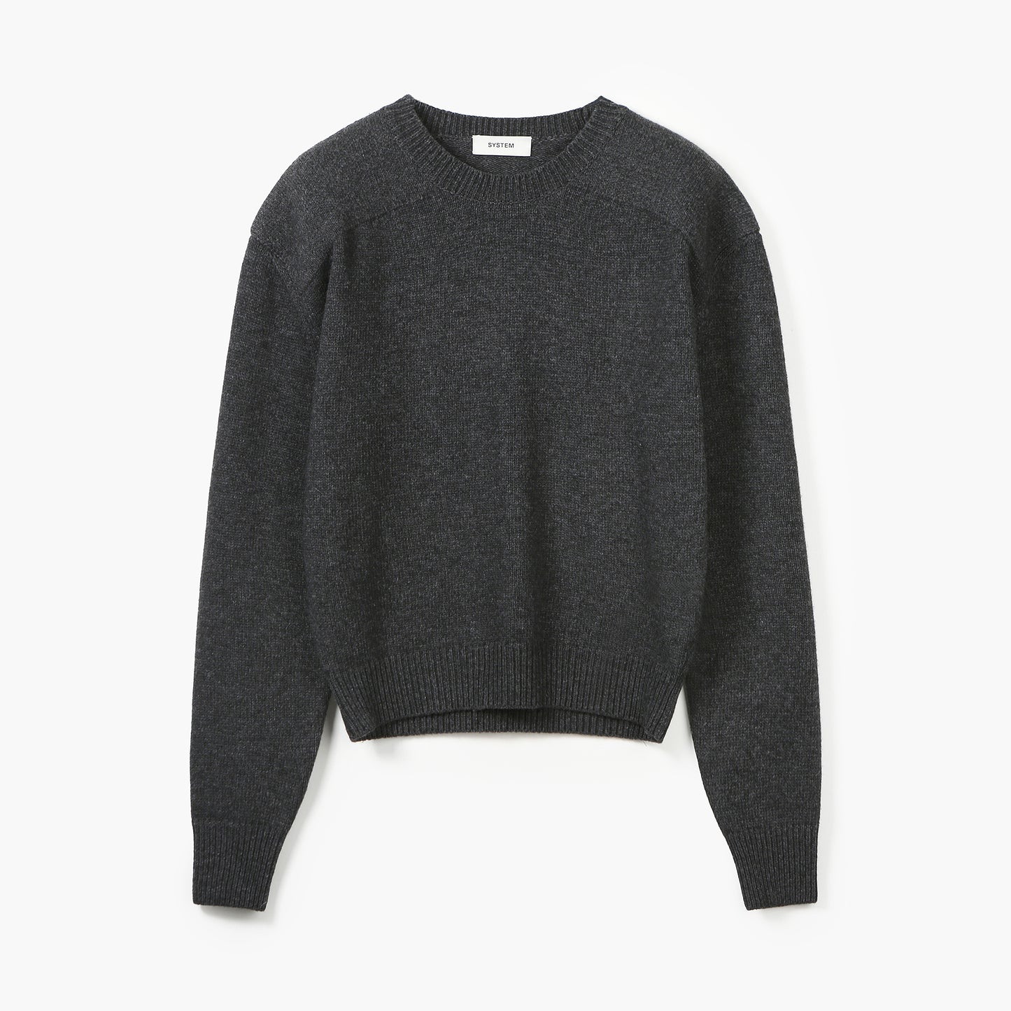 CONTRAST PANEL CREW-NECK KNIT TOP