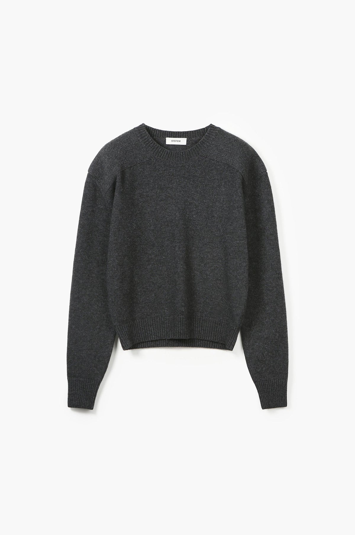 CONTRAST PANEL CREW-NECK KNIT TOP