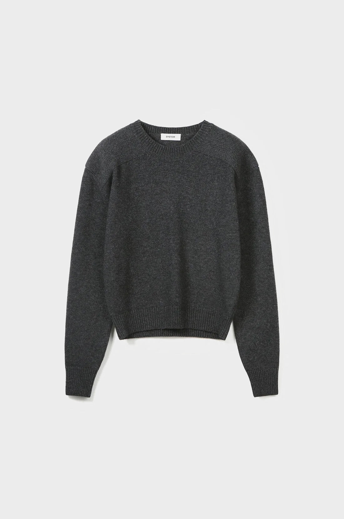 CONTRAST PANEL CREW-NECK KNIT TOP
