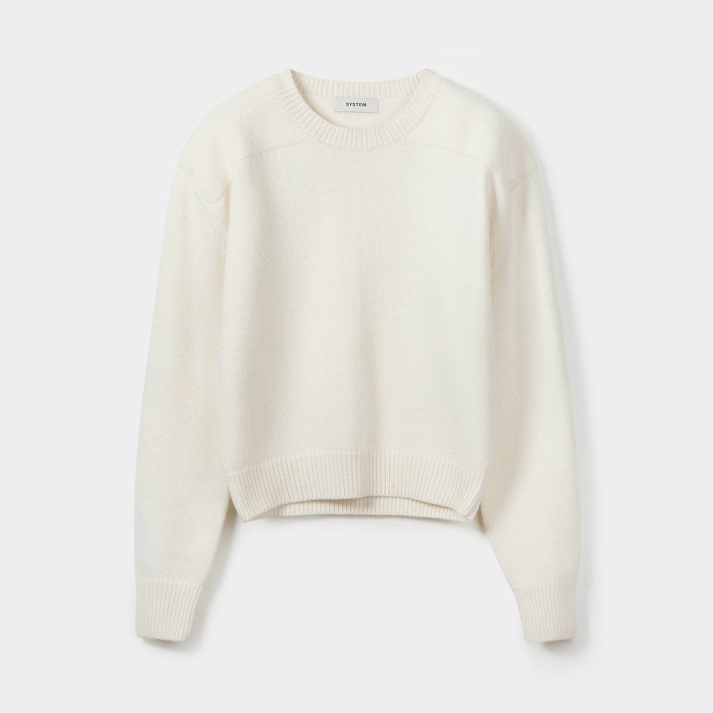 CONTRAST PANEL CREW-NECK KNIT TOP