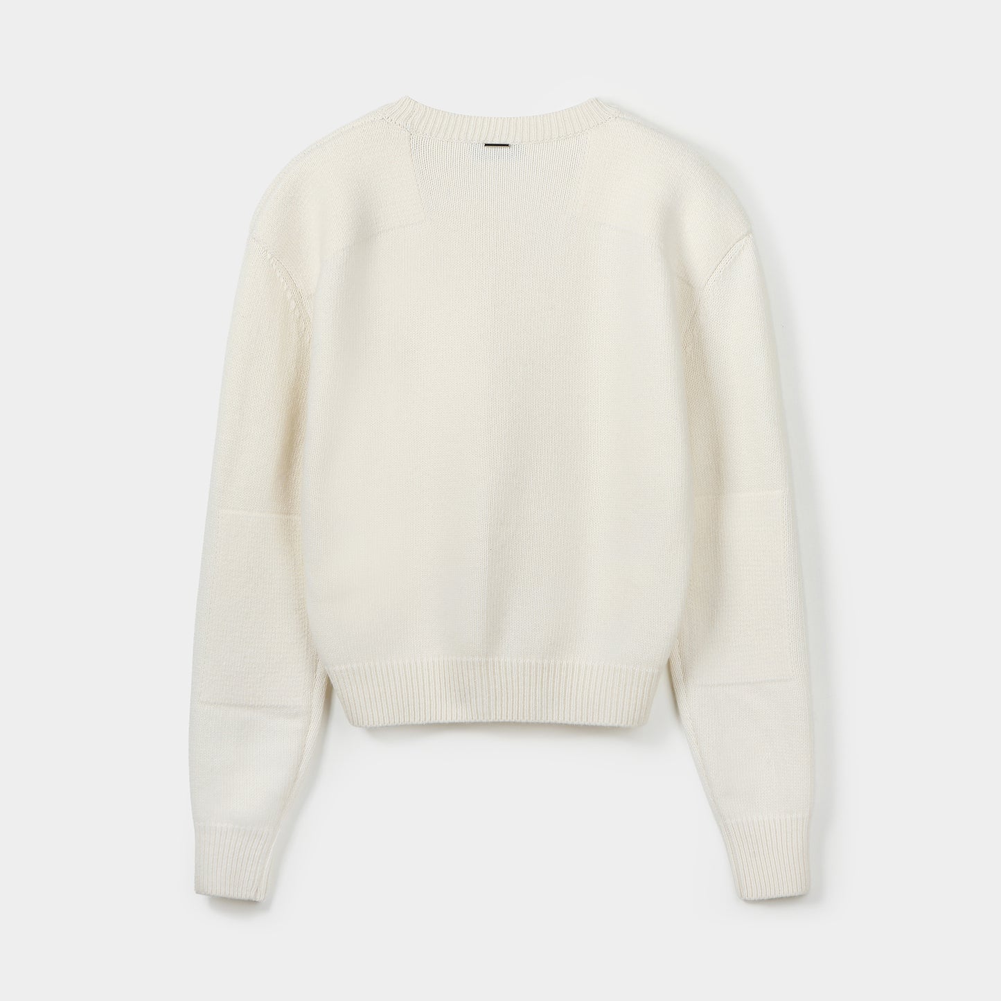 CONTRAST PANEL CREW-NECK KNIT TOP
