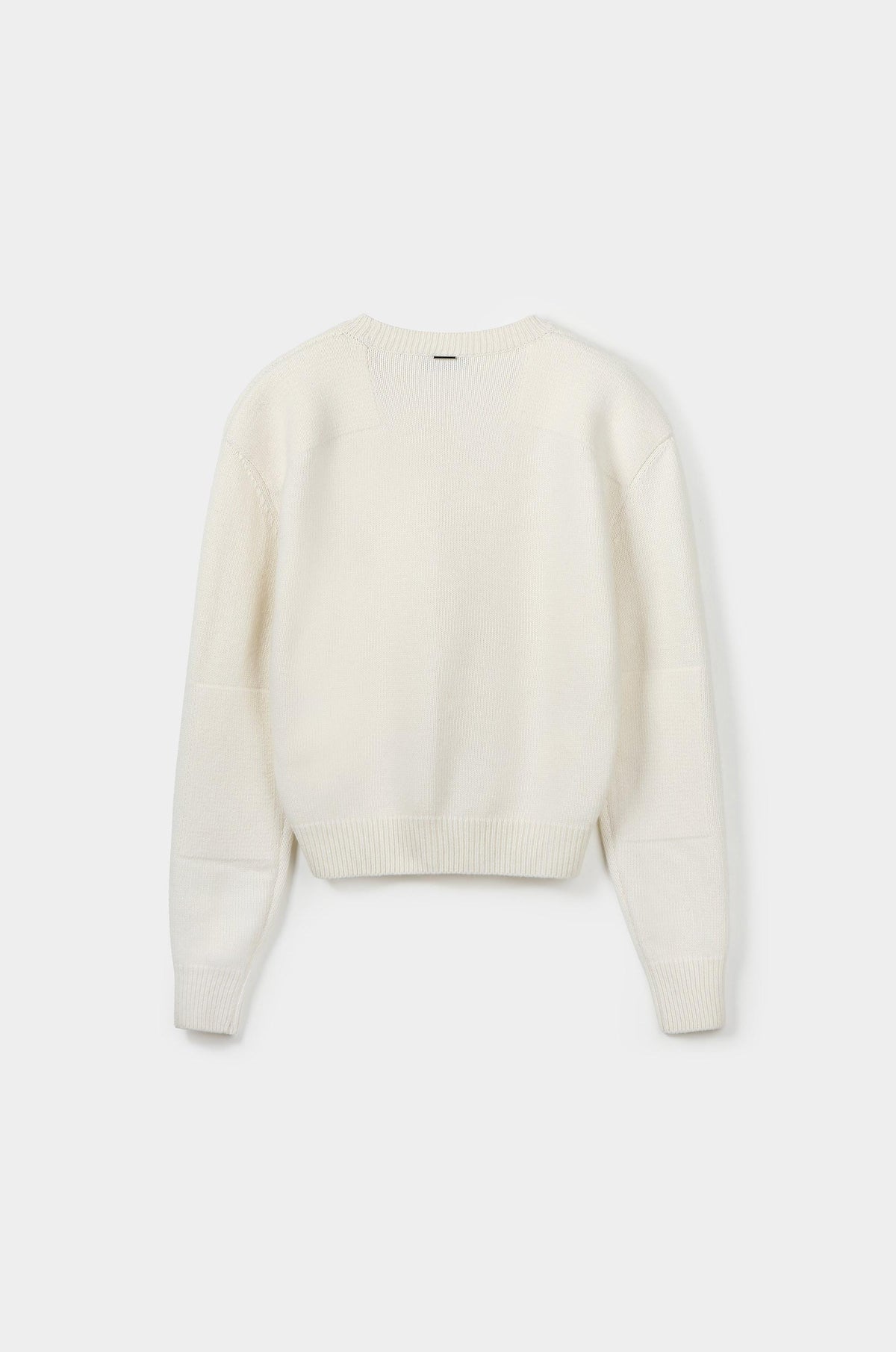CONTRAST PANEL CREW-NECK KNIT TOP