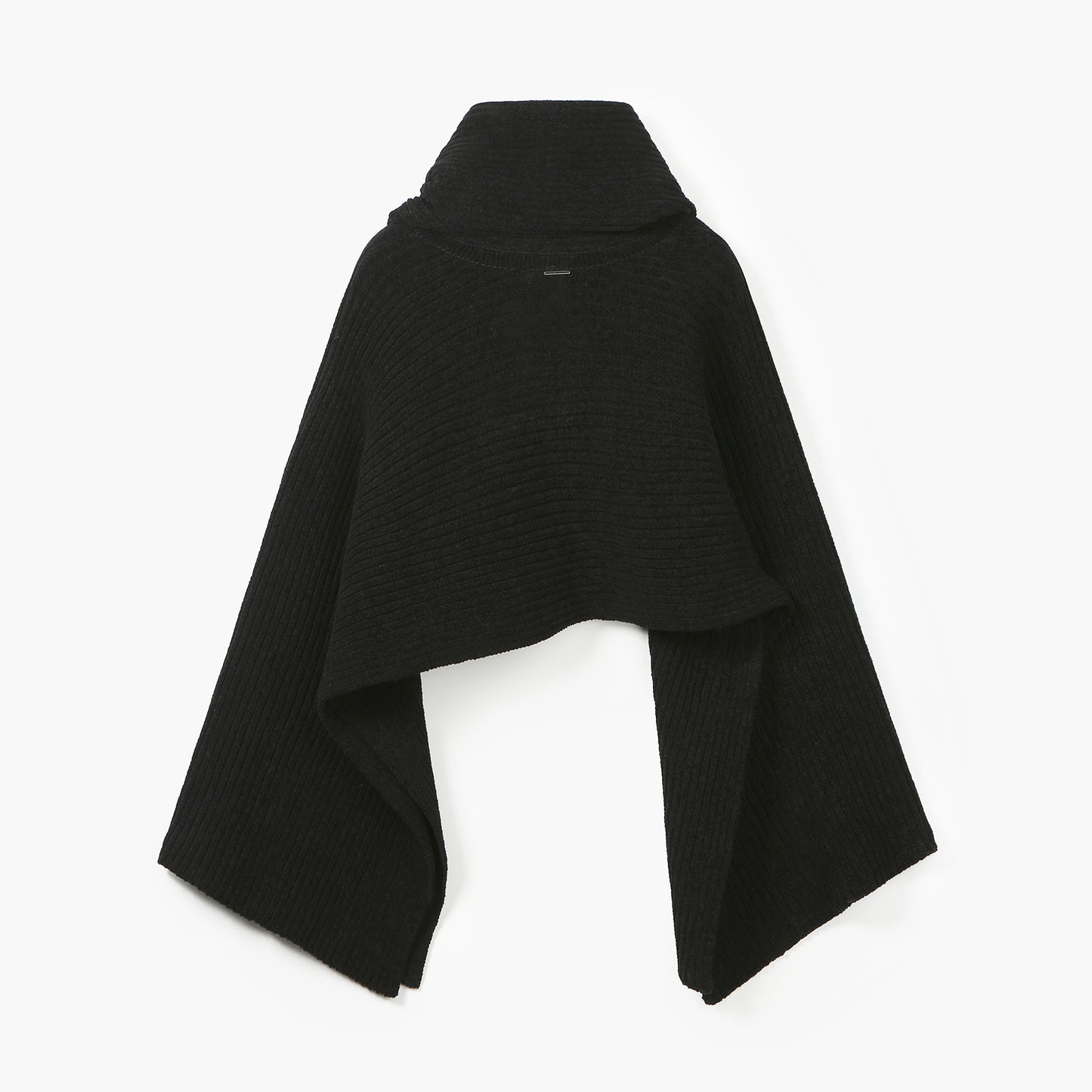 TWISTED NECK LAYERED KNIT CAPE