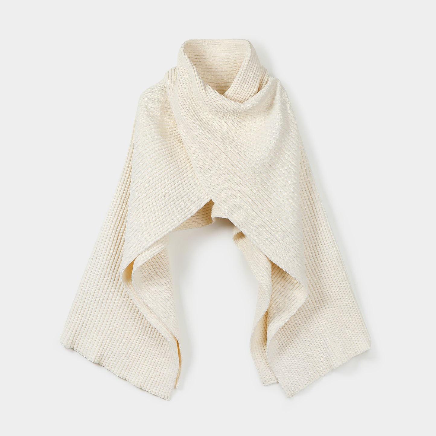 TWISTED NECK LAYERED KNIT CAPE