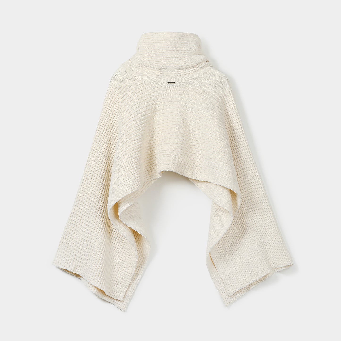 TWISTED NECK LAYERED KNIT CAPE