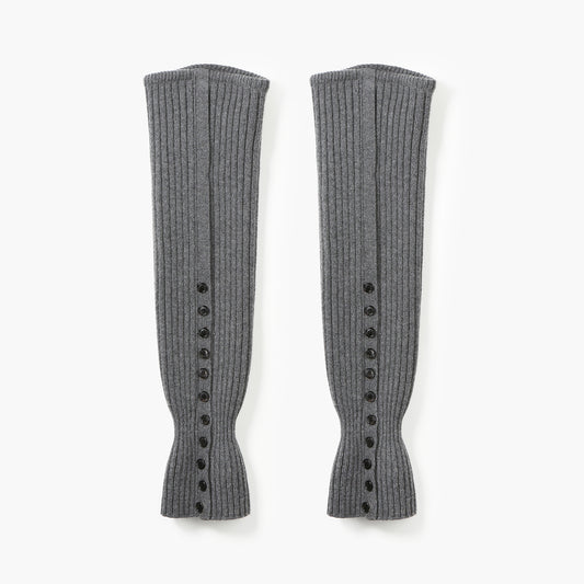 BUTTONED RIBBED LEG WARMERS