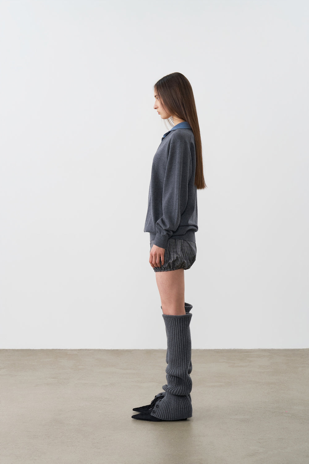 BUTTONED RIBBED LEG WARMERS