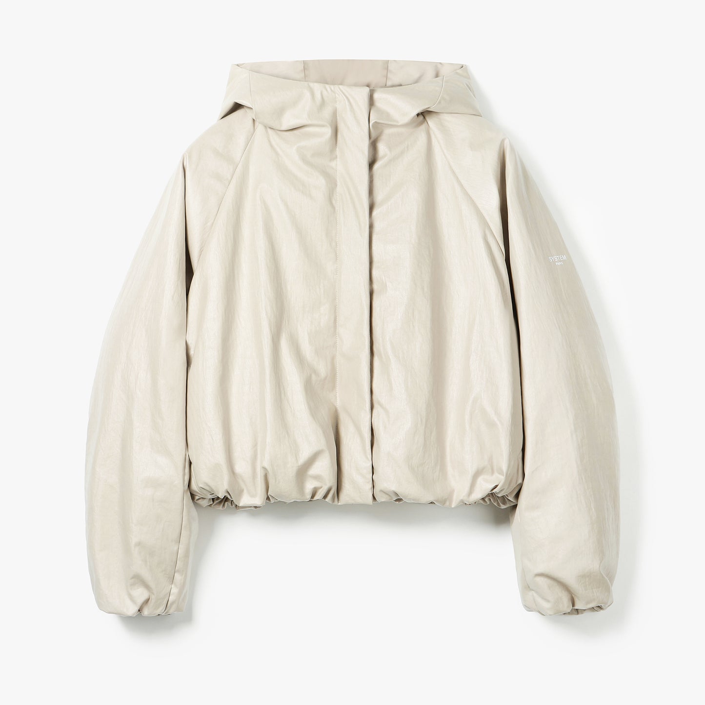 STRUCTURED GATHERED-HEM DOWN JACKET