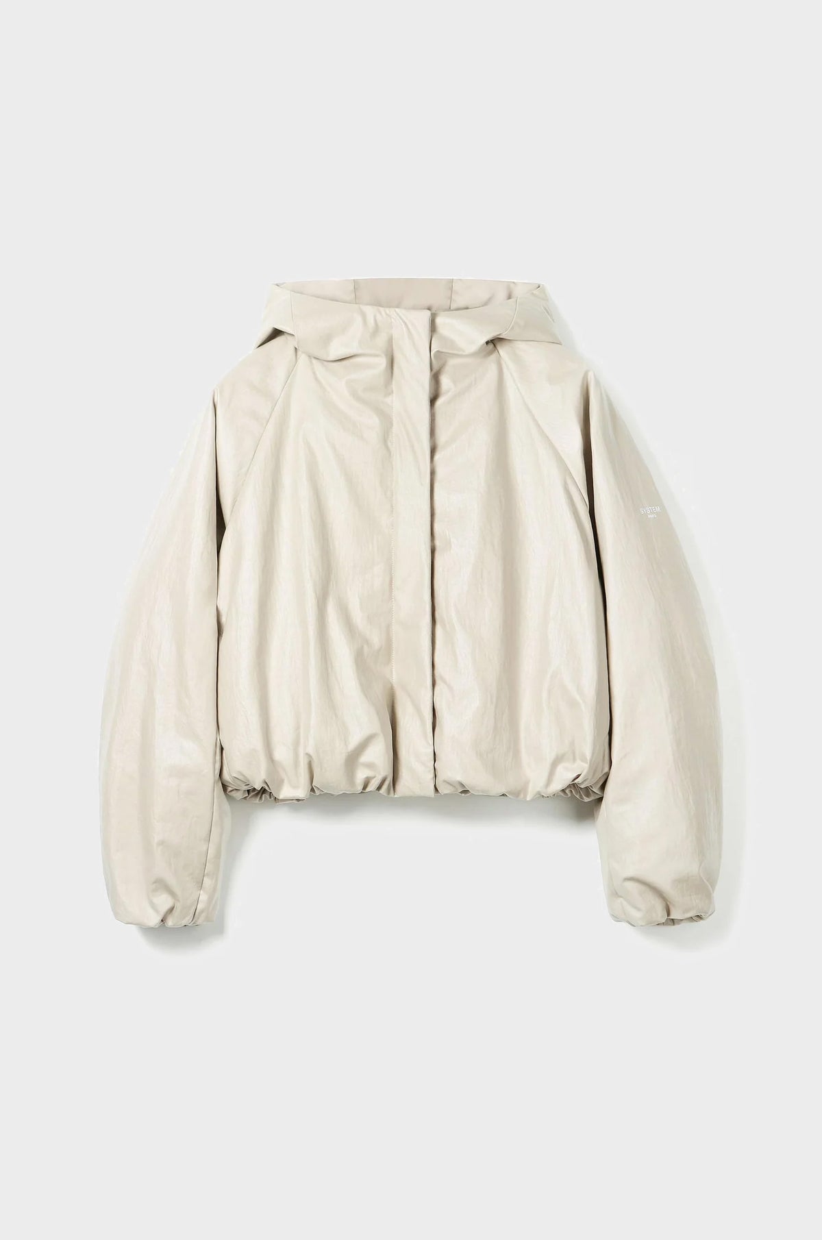 STRUCTURED GATHERED-HEM DOWN JACKET