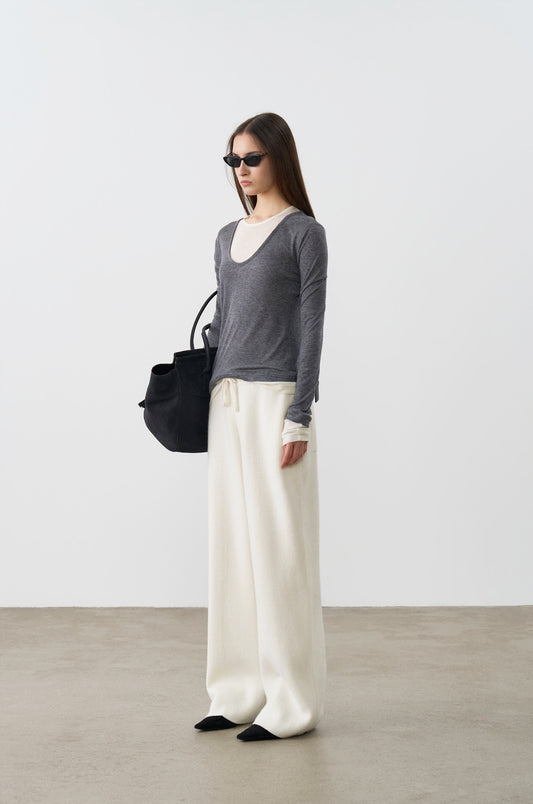 COLOR-BLOCKED JERSEY SLIM TOP