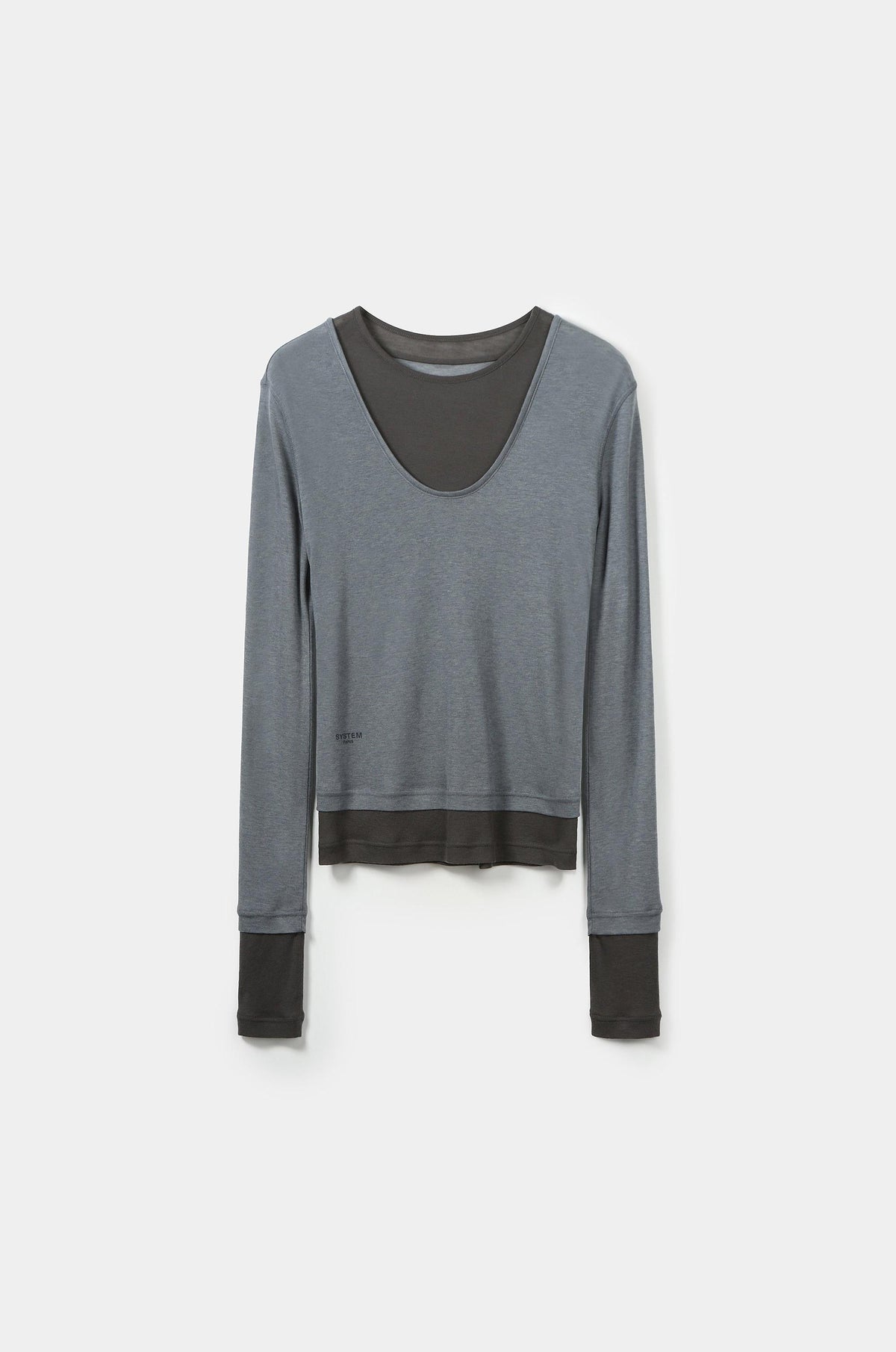 COLOR-BLOCKED JERSEY SLIM TOP