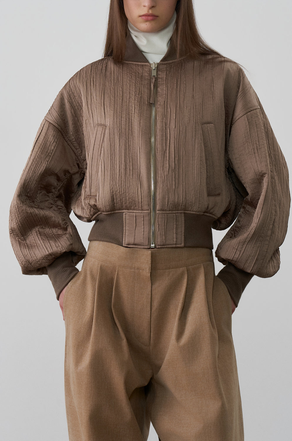 WRINKLED PADDED BOMBER