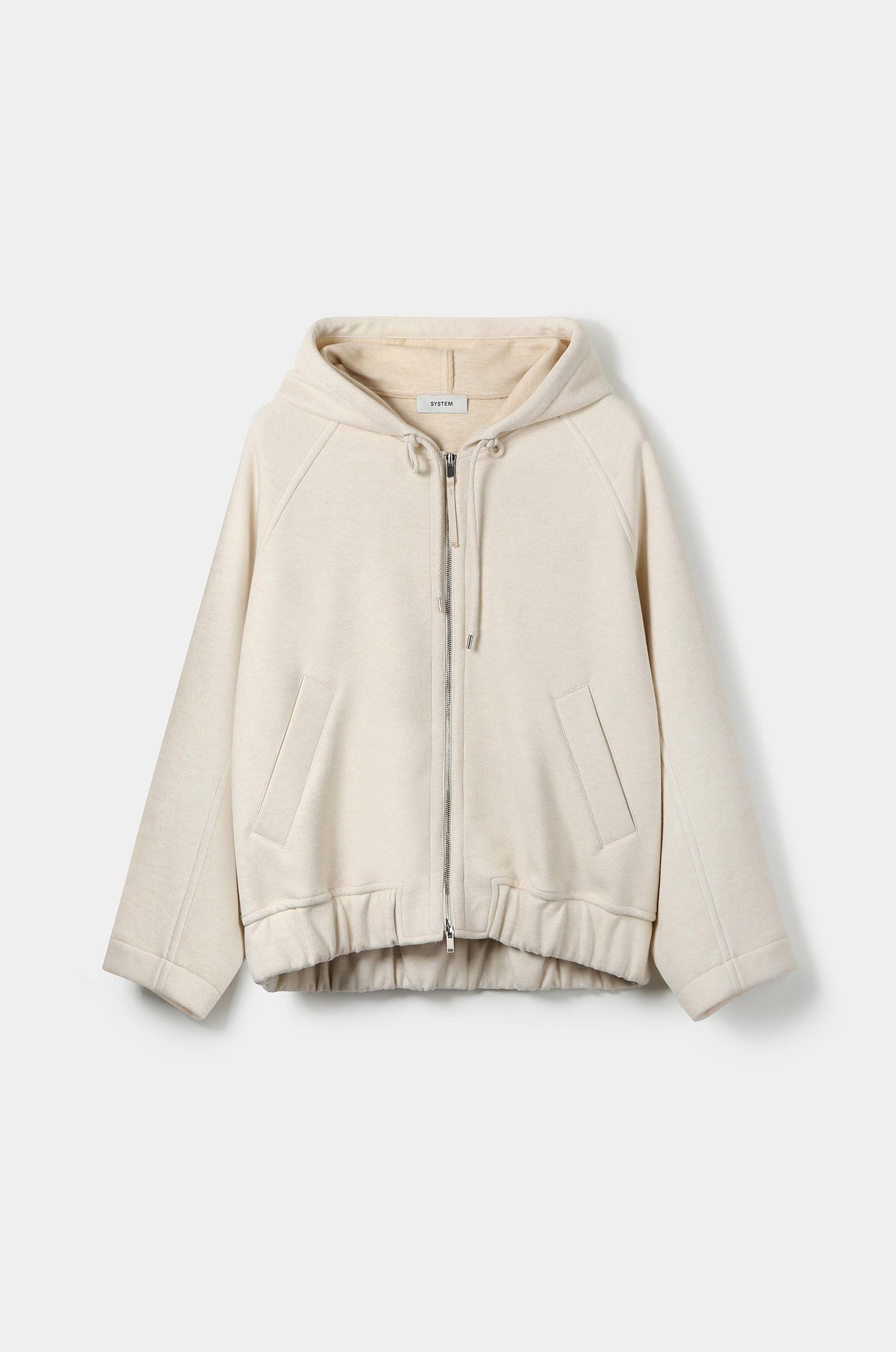 DOUBLE JERSEY ZIP-UP HOODED JUMPER