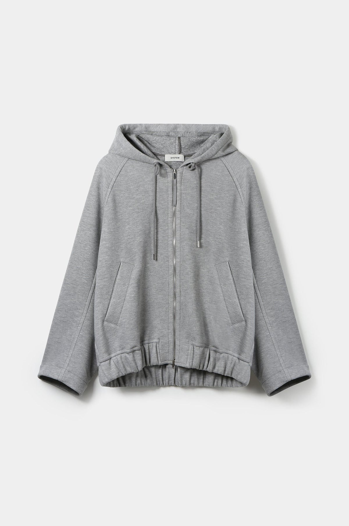 DOUBLE JERSEY ZIP-UP HOODED JUMPER