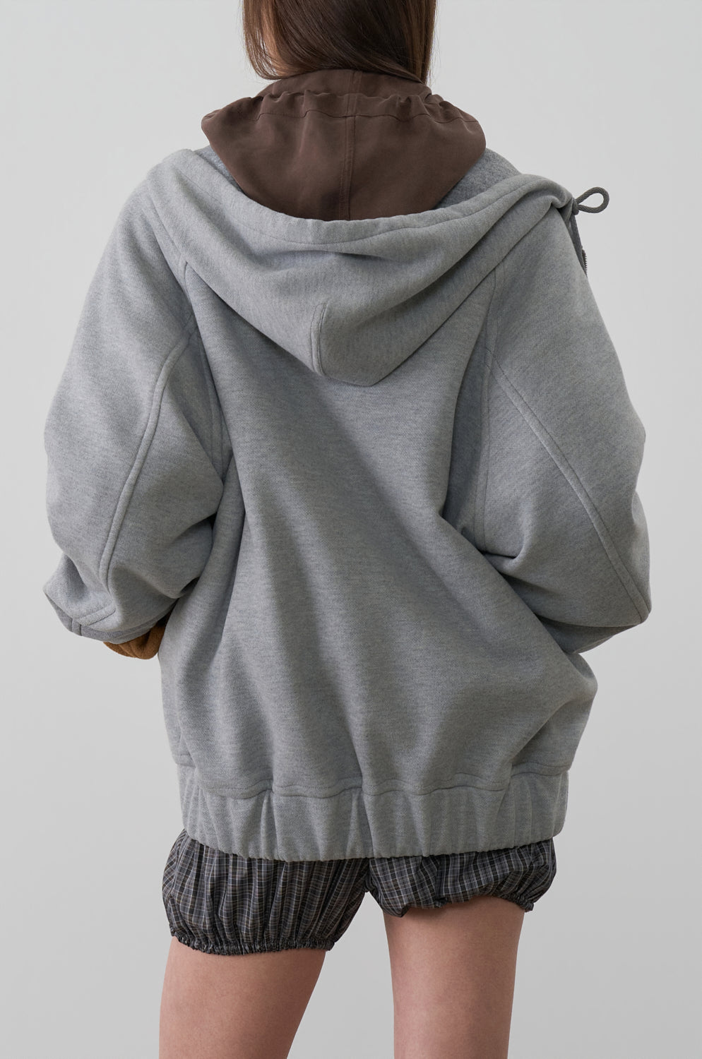 DOUBLE JERSEY ZIP-UP HOODED JUMPER