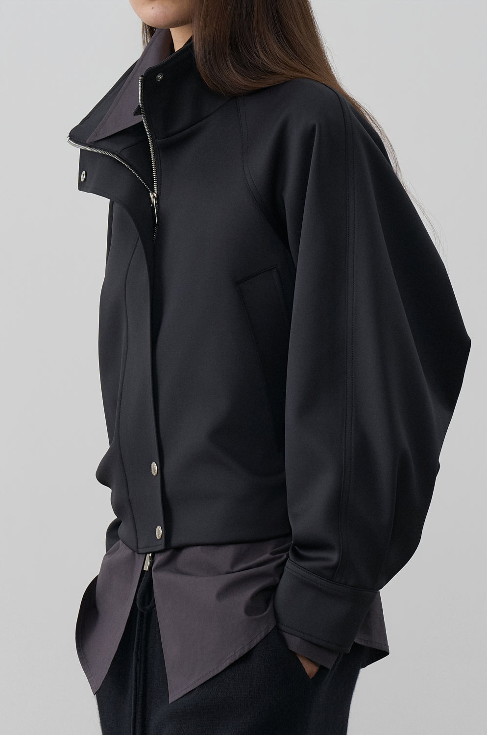 RAGLAN SLEEVE CROPPED BLOUSON