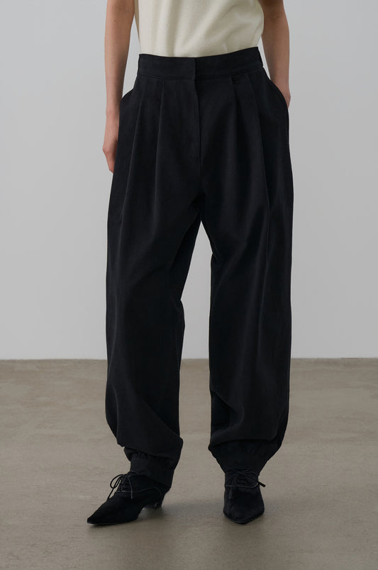 COTTON TWILL BALLOON PANTS