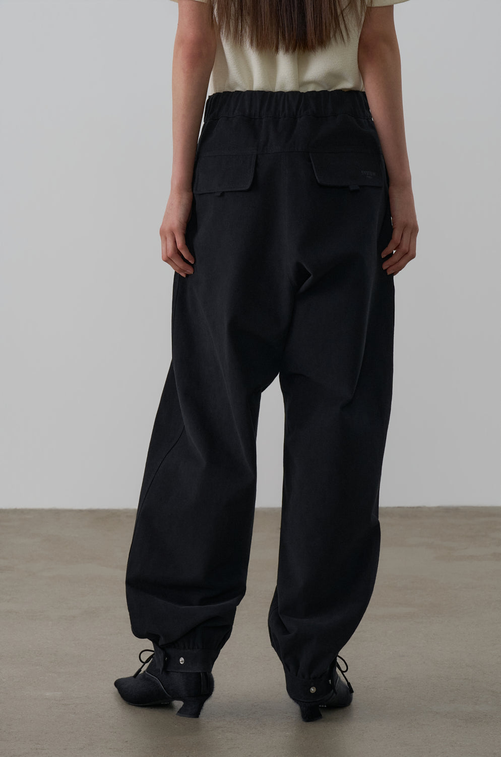 COTTON TWILL BALLOON PANTS