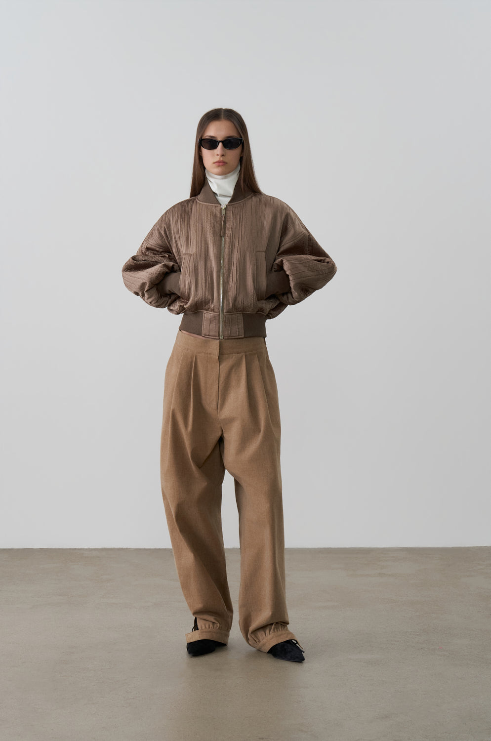 COTTON TWILL BALLOON PANTS