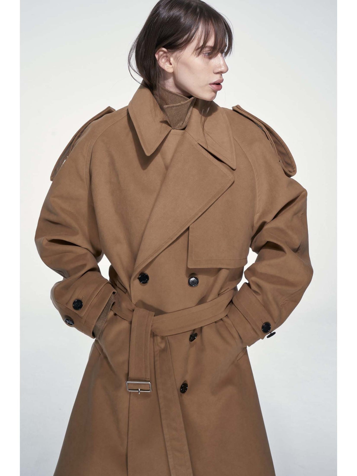 Oversized Suede Trench Coat