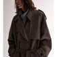 Suede Trench Long Coat