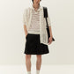 Striped Collar Blocked Knit Top System