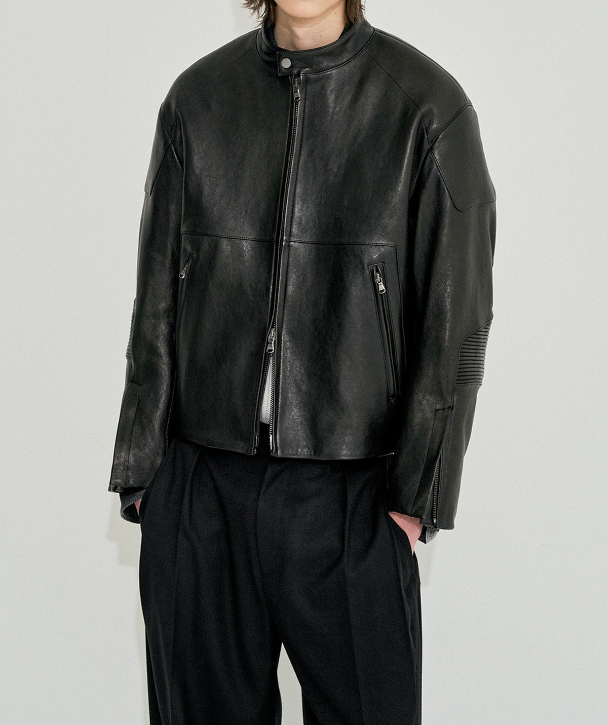 Lambskin biker jacket